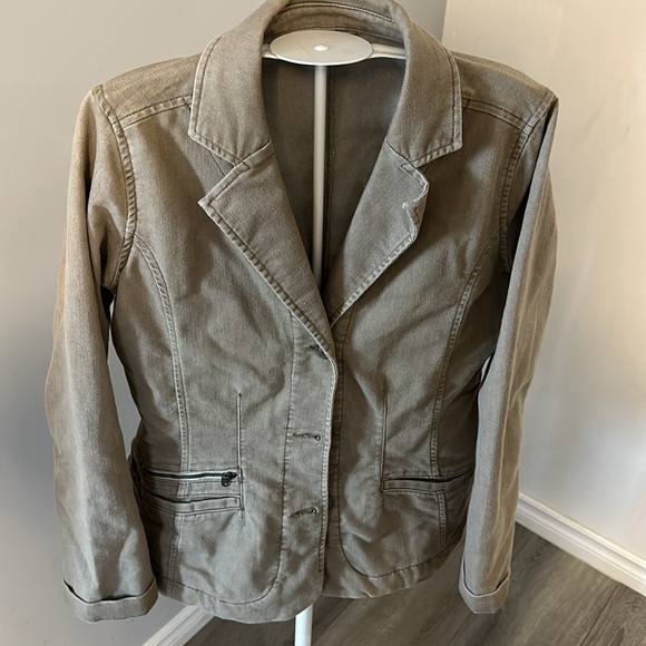 Royal Robbins Women’s Cotton Poly Blend Long Sleeve Khaki Cruiser Blazer size M - Picture 2 of 10